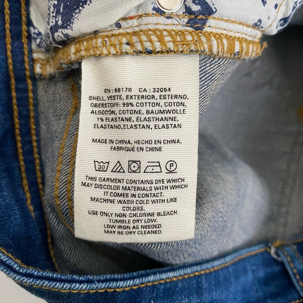 Pilcro and the Letterpress Relaxed Straight Blue Jeans with Orange Trim - Picture 13 of 13